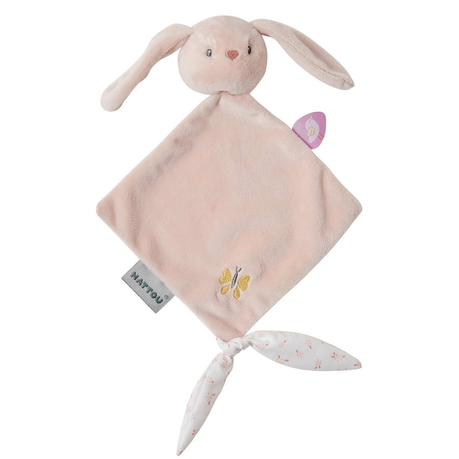 Knuffelen & Spelen Nattou  | Knuffeldoekje Doudou Konijn Pomme 30X20 Cm Poederroze